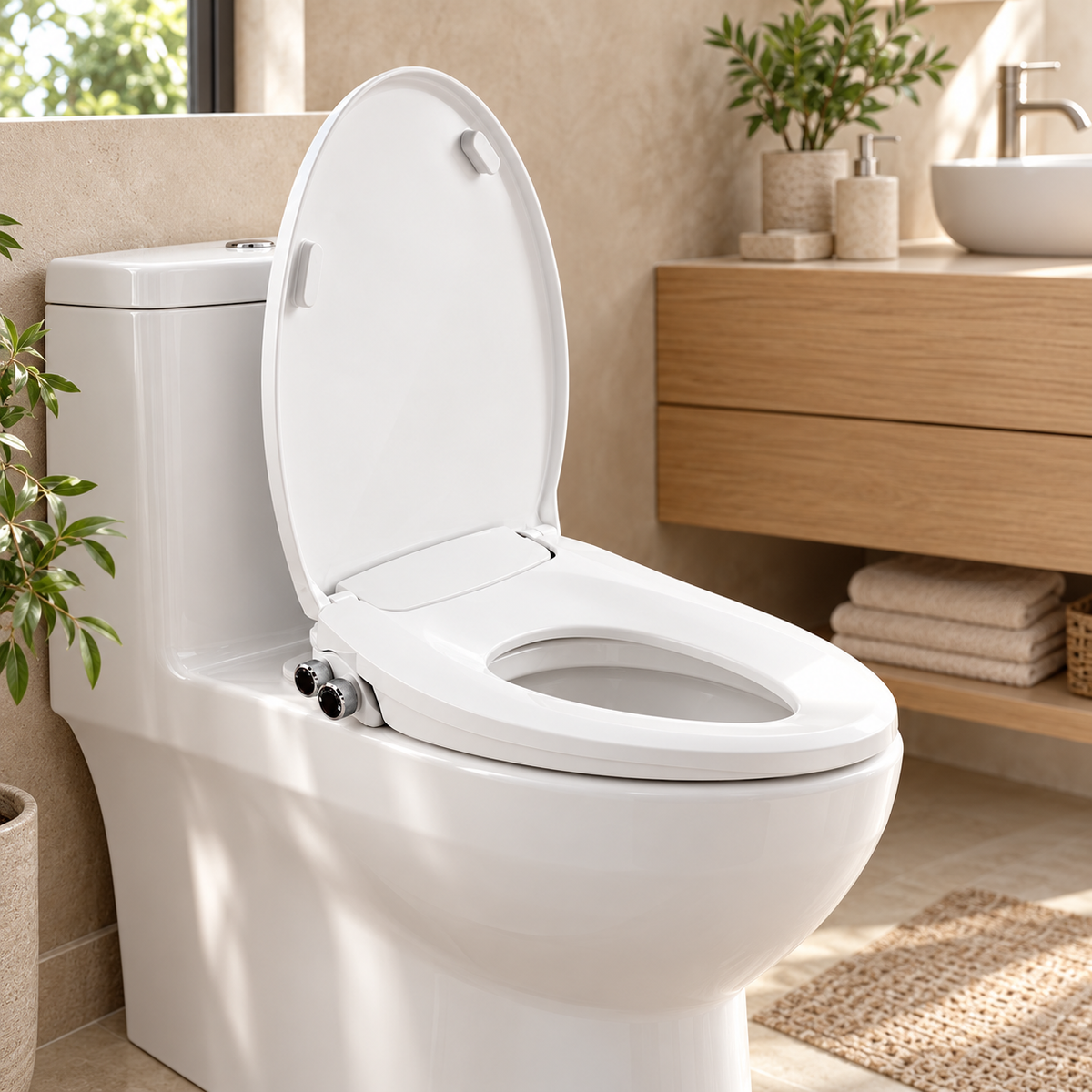 Fresh Comfort bidet toilet seat in a modern bathroom